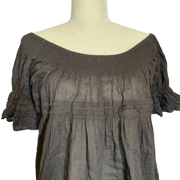 LoveShackFancy Black Cold Shoulder Mini Dress - Picture 3 of 5